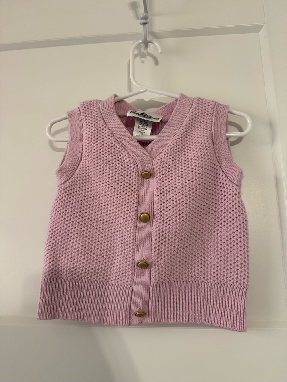 Rare Editions Lilac Knit Button-Front Decoration Sweater Vest